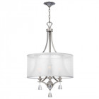 Suspension mime, nickel brossé et cristal, 3 ampoules