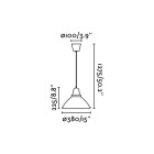 Suspension nickel mat aluminio 1 ampoule h127 cm