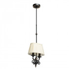 Suspension noire country 2 ampoules 135 cm
