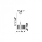Suspension noire linda 1 ampoule