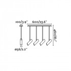 Suspension noire link 4 ampoules