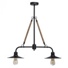 Suspension noire loft 2 ampoules 75 cm