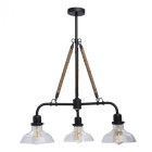Suspension noire loft 3 ampoules 96 cm