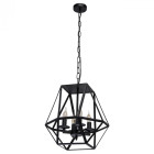 Suspension noire loft 4 ampoules 105 cm