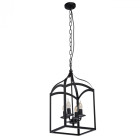 Suspension noire loft 4 ampoules 118 cm
