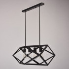 Suspension noire loft 4 ampoules 89 cm