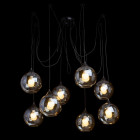 Suspension noire loft 8 ampoules 225 cm