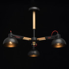 Suspension noire megapolis 3 ampoules 45 cm