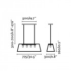 Suspension noire rose 4 ampoules
