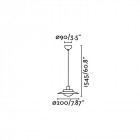Suspension noire side 1 ampoule h154 cm