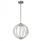 Suspension oberlin, petite, nickel satiné, perles claires