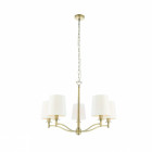 Suspension ortona, laiton antique, 5 ampoules