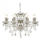 Suspension paris, argent satiné et cristal, 8 ampoules