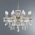 Suspension paris, argent satiné et cristal, 8 ampoules Suspension paris, argent satiné et cristal, 8 ampoules