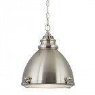Suspension pendant, en argent satiné et verre