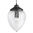 Suspension pendant, en verre, noir