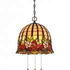 Suspension rosecliffe, bronze et verre tiffany