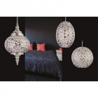 Suspension taj, chrome et acrylique