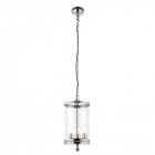 Suspension vale, nickel poli et verre, 3 ampoules