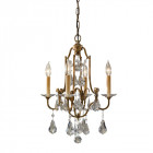 Suspension valentina, bronze oxydé, décors en cristal, 4 éclairages Suspension valentina, bronze oxydé, décors en cristal, 4 éclairages