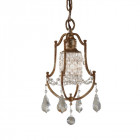 Suspension valentina, bronze oxydé, décors en cristal