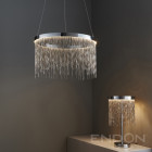 Suspension zelma, chrome et argent