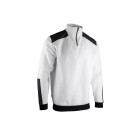 Sweat col camionneur bicolore - LMA - Blanc - 8088-S