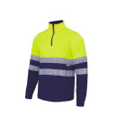 Sweat col zippé bicolore haute visibilité - Taille et couleur au choix