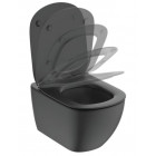 Ensemble cuvette WC suspendue Tési technologie AquaBlade® + abattant frein de chute Ideal Standard T354601 noir