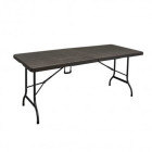 Table pliante imitation bois virage - marron