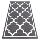 Tapis sketch - f730 gris et blanc trèfle marocain trellis - Dimension au choix