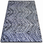 Tapis sketch - f754 crème et blanc - zigzag - Dimension au choix