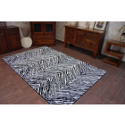 Tapis sketch - f754 crème et blanc - zigzag - Dimension au choix