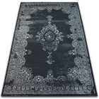 Tapis vintage rosette 22206/996 noir - Dimension au choix