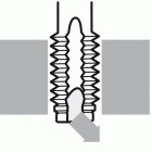 Taraud type 007, diamètre 14 mm, pas 200 mm