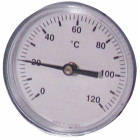 Thermomètre rond plonge axiale 0 à 120 c ø80mm plonge 100mm - diff
