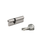 Thirard - cylindre de haute sûreté triple protection à profil européen en laiton nickelé 30 x 60 mm