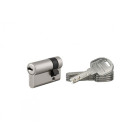 Thirard - demi-cylindre de haute sûreté en laiton nickelé modèle 'trafic 6' 30 x 10 mm