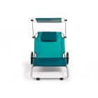 Malibu transat chaise de plage pliable + parasol intégré       vert