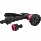 Tuyau extensible rose 7,5m + pistolet