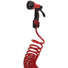 Tuyau d'arrosage spirale 15m avec pistolet et raccords