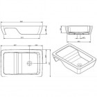 Vasque à poser ancodesign 66x40cm avec trop plein - anconetti - blanche