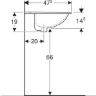Vasque à encastrer Bastia GEBERIT - avec plage de robinetterie - 00160000000