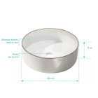 Vasque à poser ronde en céramique Ø36cm - hauteur 12cm - blanc et liseré or rose Aurlane - VAS060
