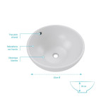 Vasque ronde en céramique blanche à poser - Diamètre 42cm - Hauteur 18cm - PARABOLA Aurlane - VAS038