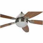 Ventilateur de plafond avec éclairage 5 pales marron 60w