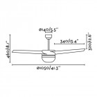 Ventilateur de plafond avec lumière blanc easy 2 ampoules