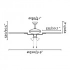 Ventilateur de plafond avec lumière marron foncé corso 4 ampoules