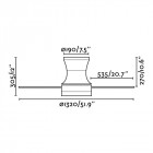 Ventilateur de plafond avec lumière marron foncé tonsay 2 ampoules