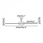 Ventilateur de plafond avec lumière nickel mat century